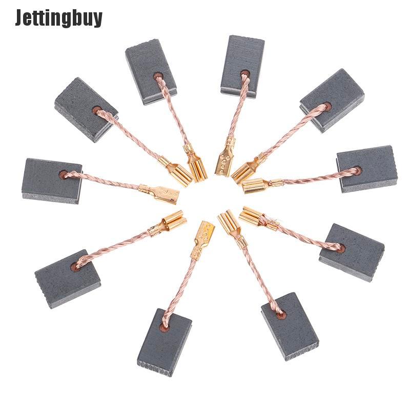 Jettingbuy 10Pcs Graphite Copper Motor Carbon Brushes Kit For Angle Grinder 6*8.5*13.5mm