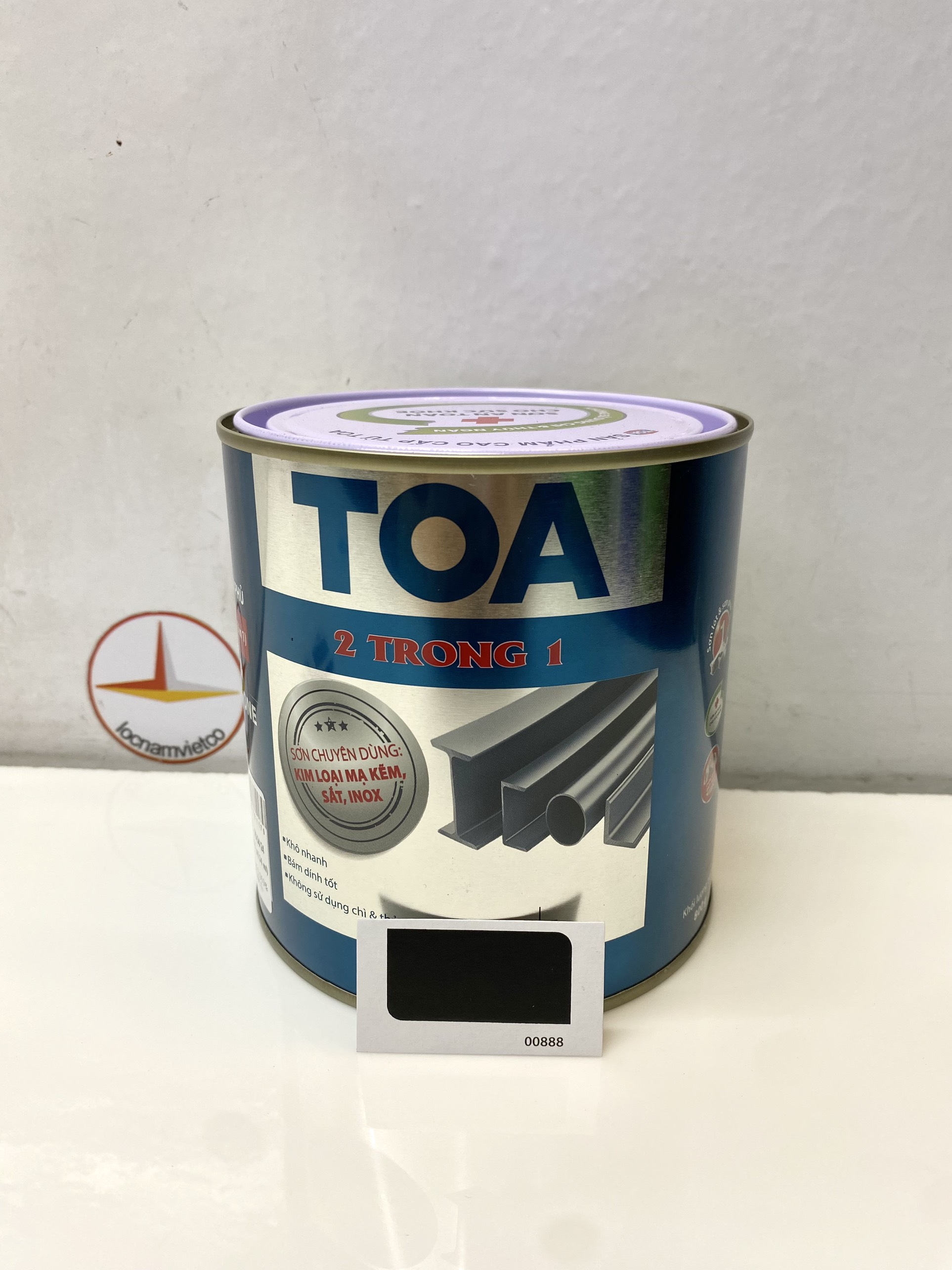 Sơn sắt mạ kẽm Toa 2 trong 1 màu đen mờ 888 _ 800G
