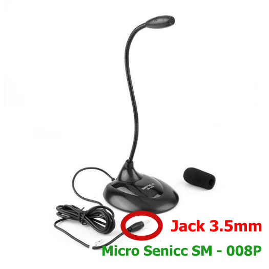 Micro máy tính senicc sm- 008, mic thu âm. microphone senicc sm- 008p - 008u, mic học online, họp trực tuyến