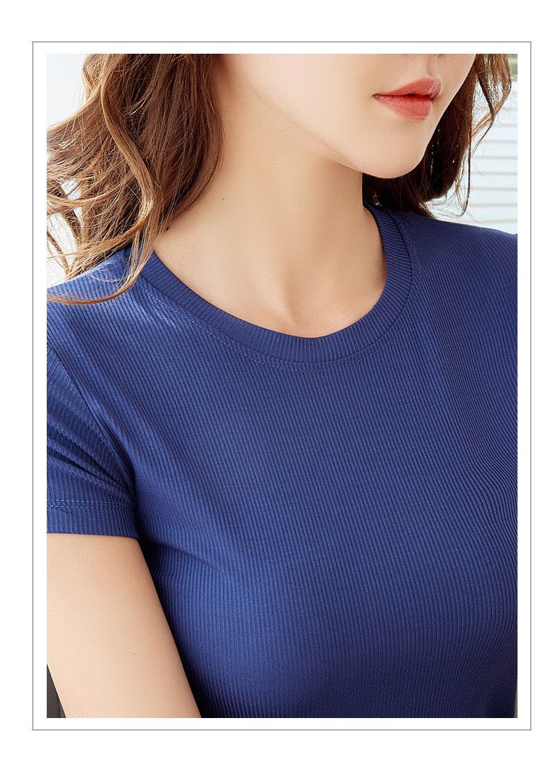 Áo thun trơn cộc tay basic thun cotton cổ tim mịn mát mùa hè AN-02