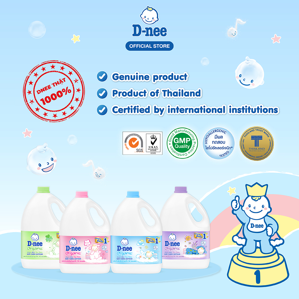 [NGÀY SALES CUỐI] Nước giặt quần áo D-nee 3000 ML - Yellow Moon + Nước xả vải D-nee 2800 ML - Night Wash