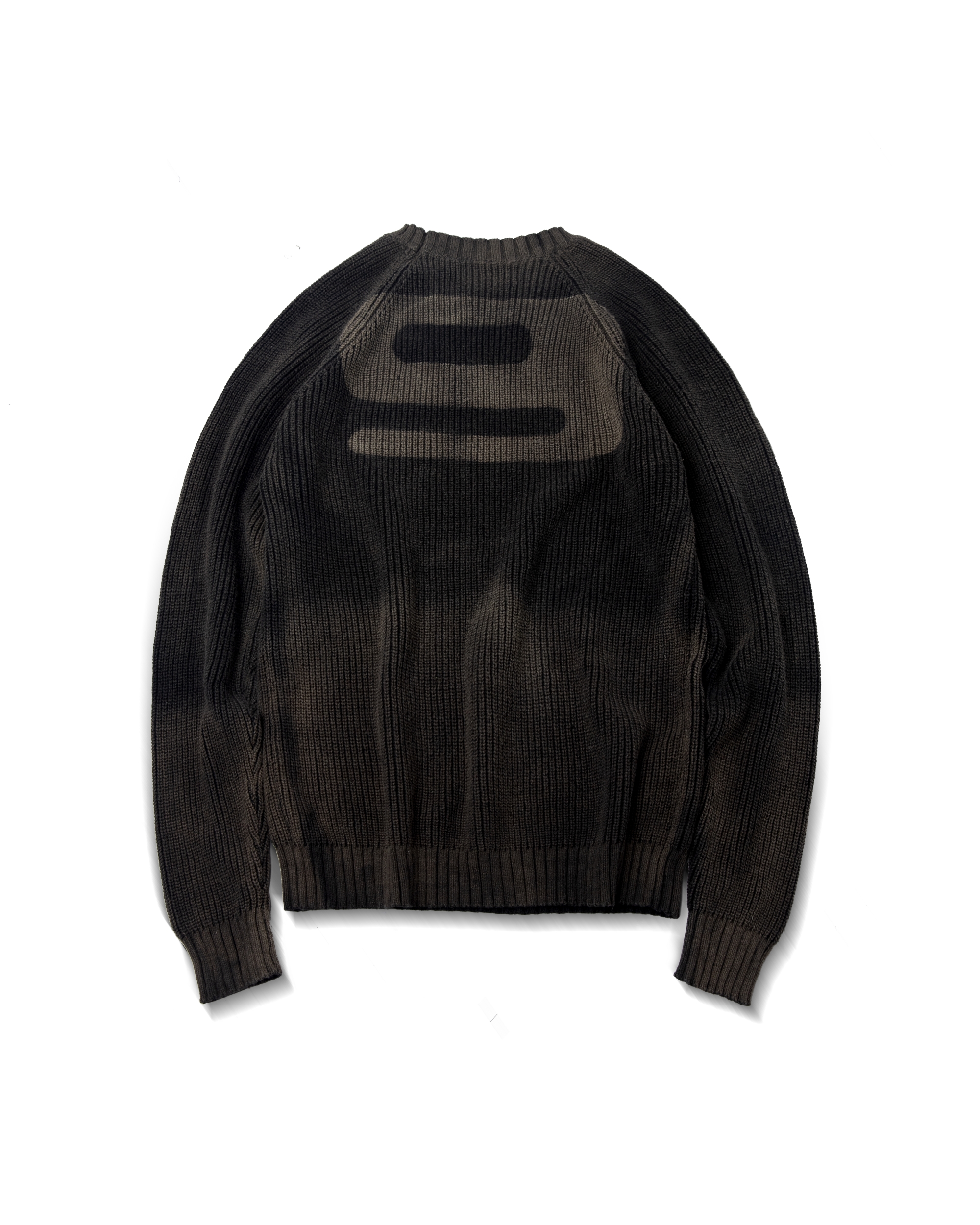 LOGO WASHED BLACK KNIT SWEATER