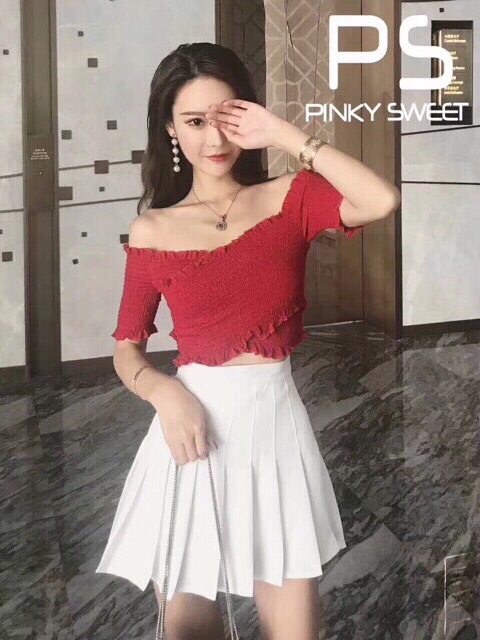 ÁO NỮ * ÁO CROPTOP LỤA NHÚN ĐẮP CHÉO TAY NGẮN (DƯỚI 50KG)