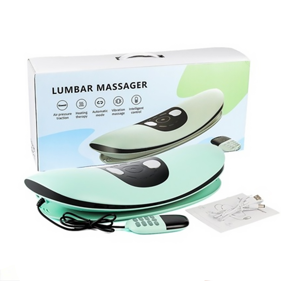 Máy massage lưng và cột sống thông minh mini Lumbar Massager ST-1202C pin sạc - Máy massage cột sống lưng chườm nóng, giảm đau lưng