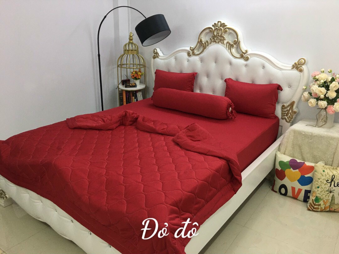 Bộ Chăn Ga Gối 5 Món Thun Lạnh Hàn Quốc (Kèm mền)