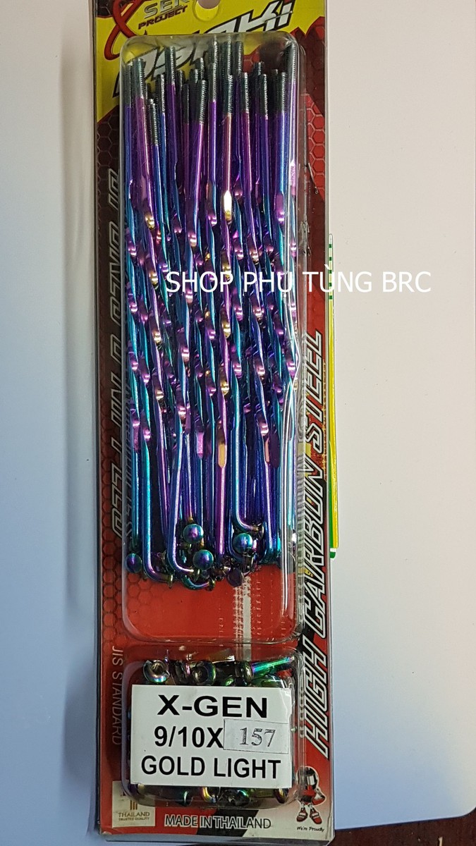 Bộ căm titan xoắn 7 màu xe WAVE ( cò loại cho xe bánh đùm và bánh dĩa)