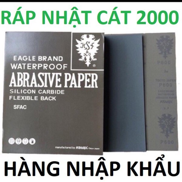 10 tờ giấy nhám Nhật 2000 đen , giấy ráp chà xe máy, ô tô KOVAX , Nhập khẩu Nhật Bản