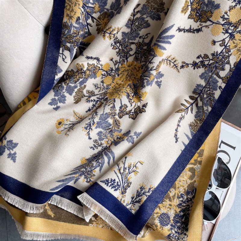 Khăn dạ cashmere hoa cao cấp  - Mẫu 2023