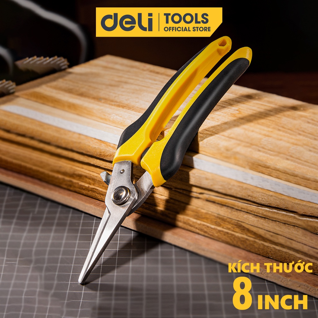 Kìm cắt đa năng deli cao cấp kích thước 8inch - chất liệu chống mòn, gỉ - sử dụng được trên nhiều vật liệu - dl2908