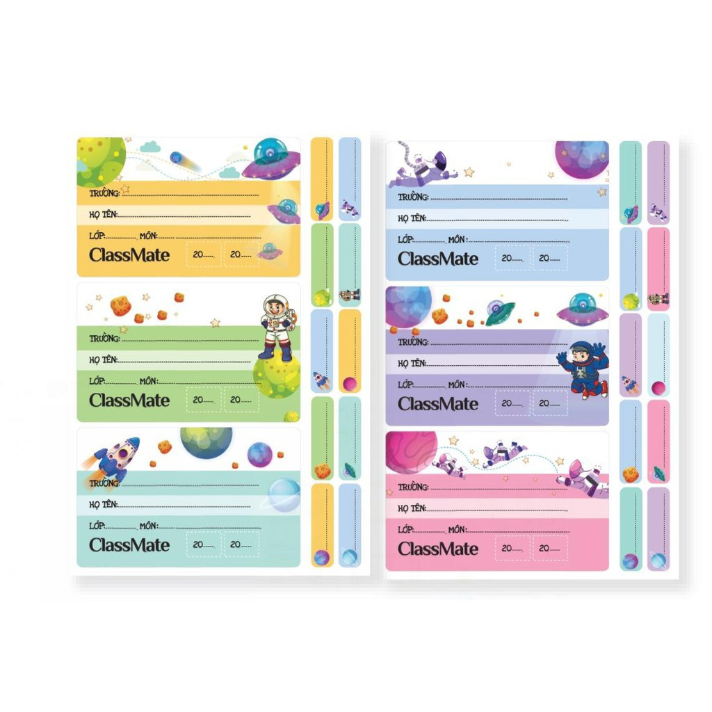 Combo 2 tập Nhãn vở Classmate NT230/NT221/NT231