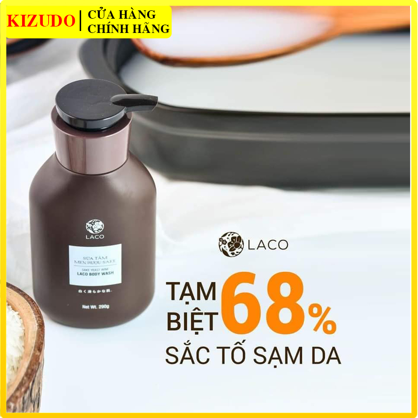 Sữa tắm dưỡng trắng da toàn thân với công nghệ Nhật Bản từ m.en r.ư.ợi Sa.ke Giảm mụn lưng, dưỡng da mềm mịn và trắng da.KIZUDO