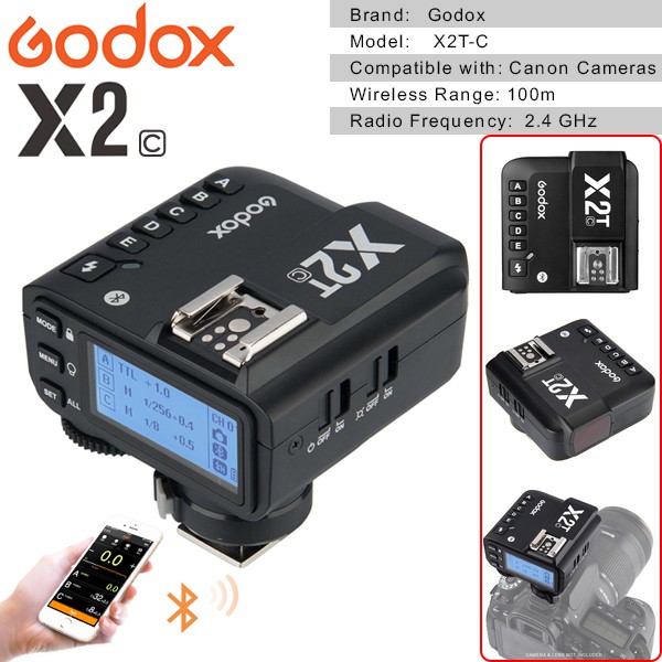 Điều khiển đèn Godox X2T-C-TTL 2.4G Wireless Flash Trigger