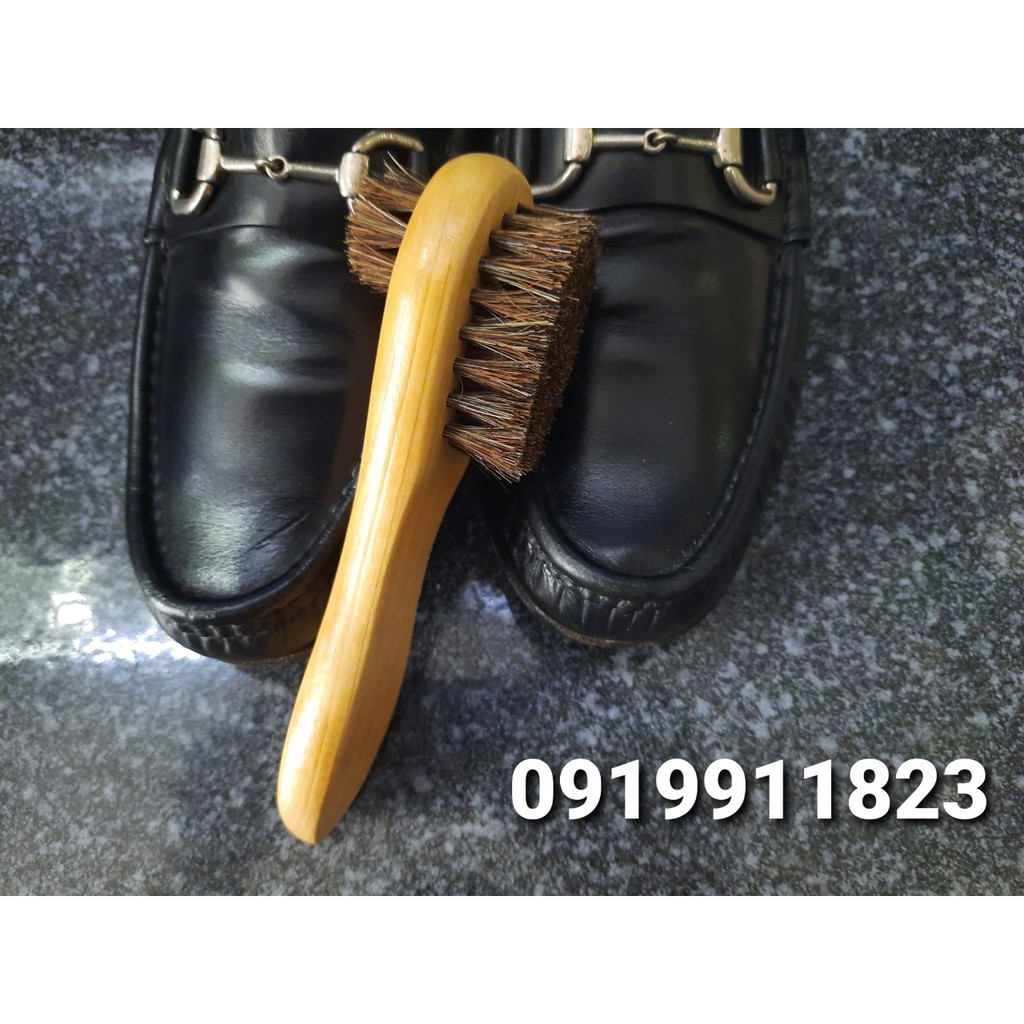 Bàn chải lông ngựa đánh giày 2 đầu