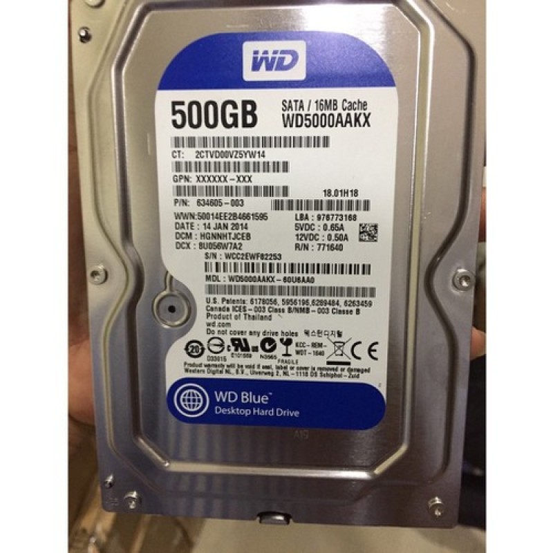 Bảng giá Ổ cứng HDD 500GB Blue 3.5 inch SATA3 chất lượng giá mềm Phong Vũ
