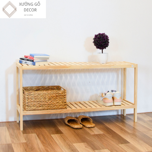 Kệ Để Giày 2 Tầng Gỗ Tự Nhiên