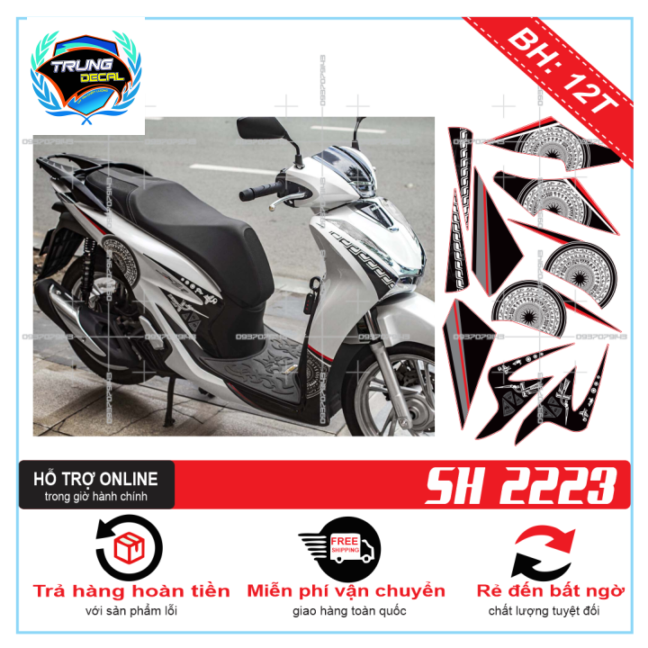 Tem rời trống đồng sh 2020 dán xe trắng