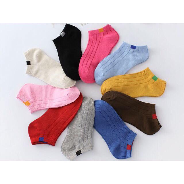 Set 10 đôi tất gân vintage cổ ngắn