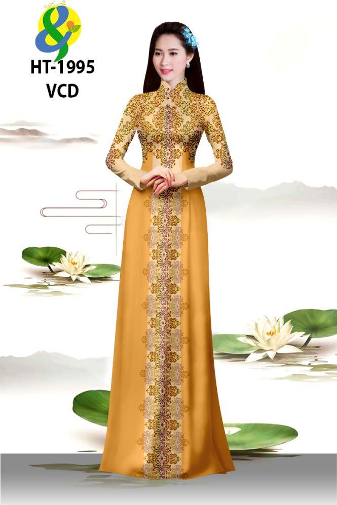 Vải áo dài họa tiết hoa văn thổ cẩm HT-1995