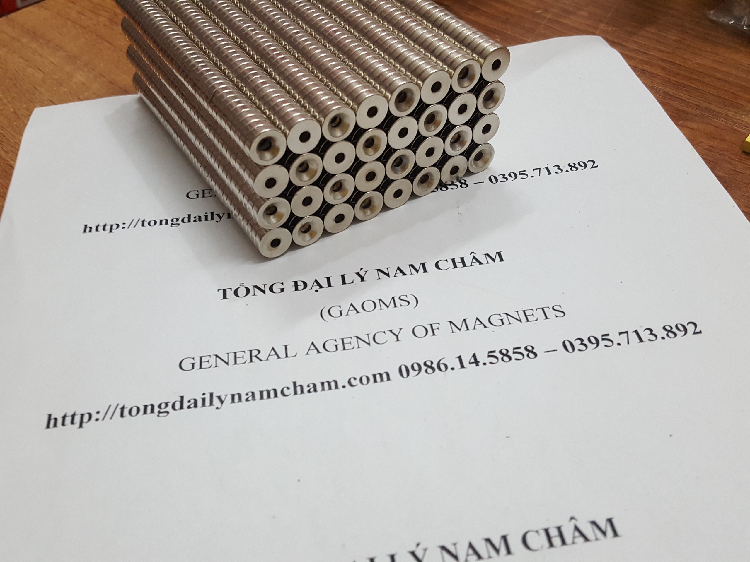 20 viên nam châm câu cá to- 10x3 lỗ 3mm