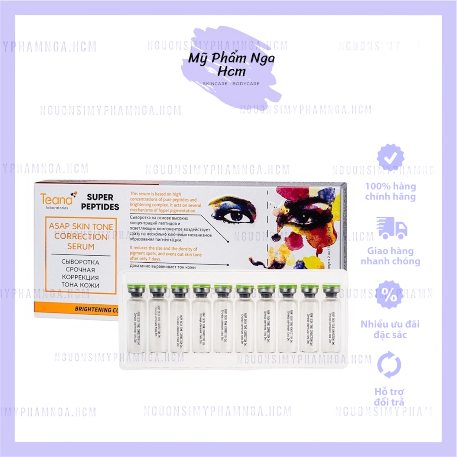 Serum Teana ASAP super peptides thâm mụn, mờ đồi mồi