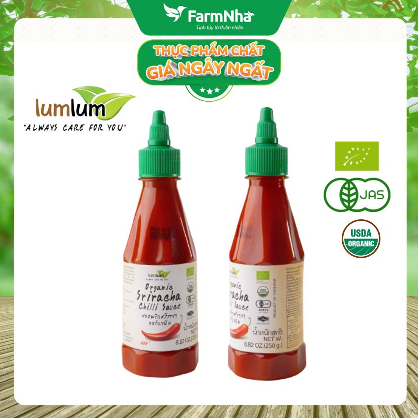 Sốt Tương Ớt Sriracha Hữu Cơ Lumlum 250g Organic Sriracha Chilli Sauce