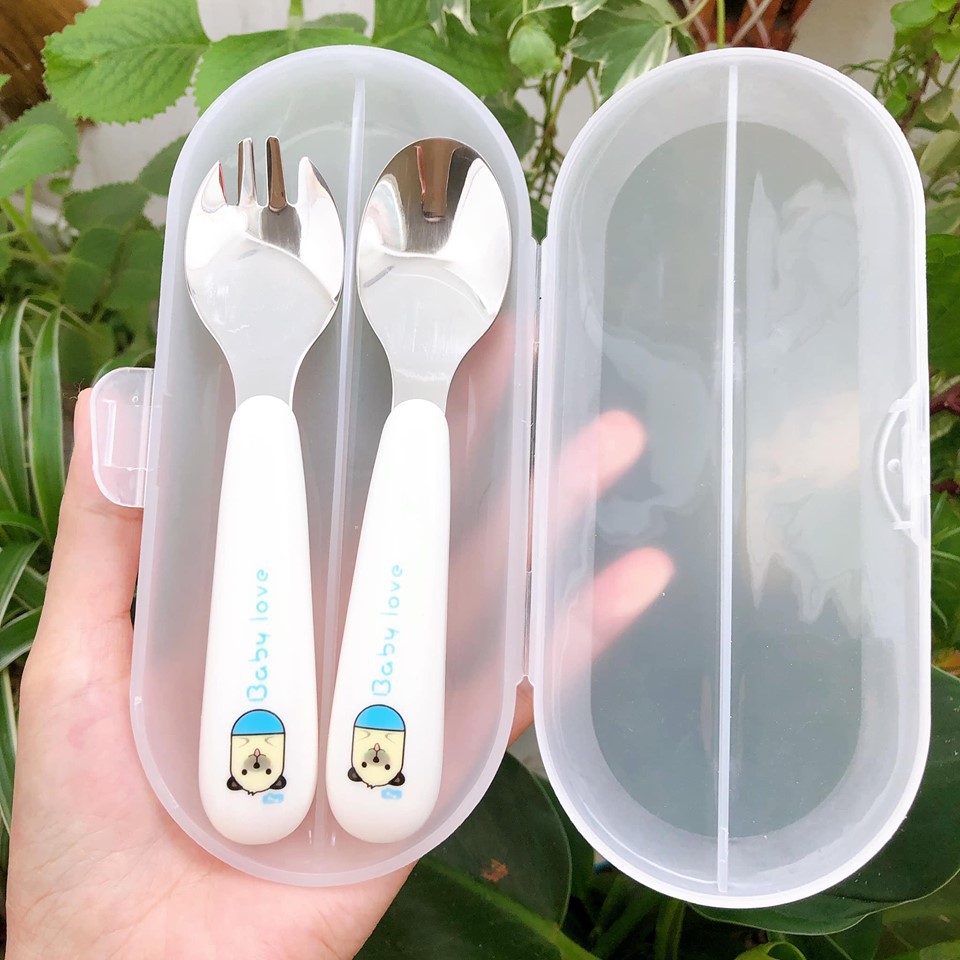 SET MUỖNG NĨA CHO BÉ ĂN DẶM VÀ TỰ TẬP ĂN CHO BÉ MONTE