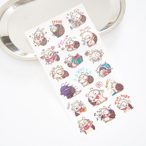 [HCM]Bộ 6 Tấm Sticker Dán Trang Trí - Happy Snail