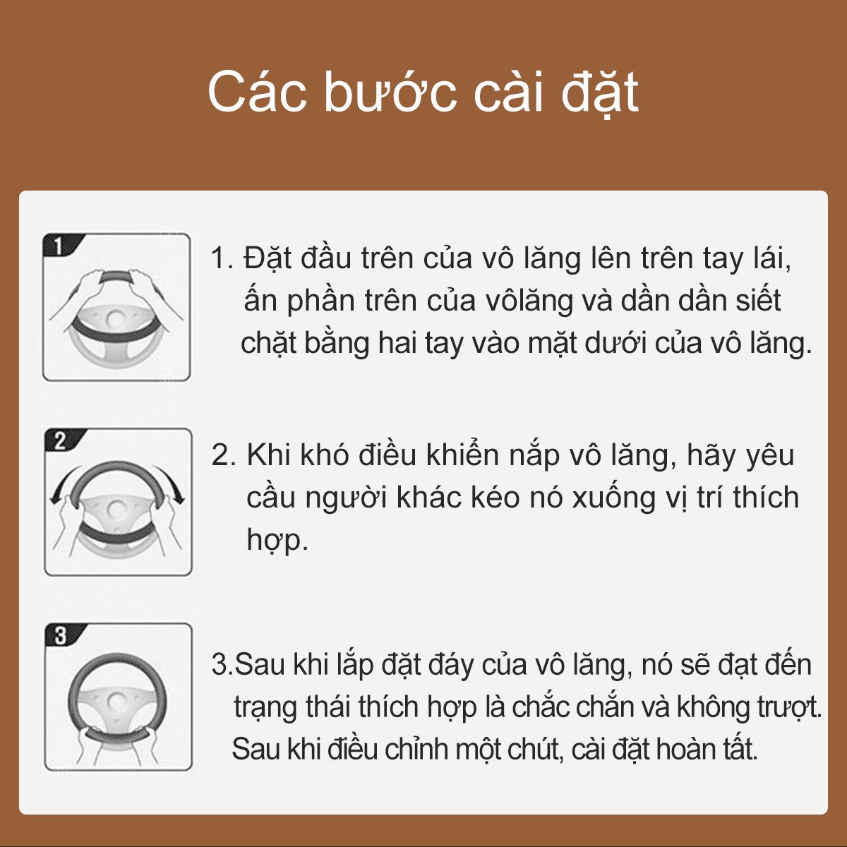 [HCM]Bọc vô lăng cao cấp da vân gỗ Hp-auto (Màu viền đen)