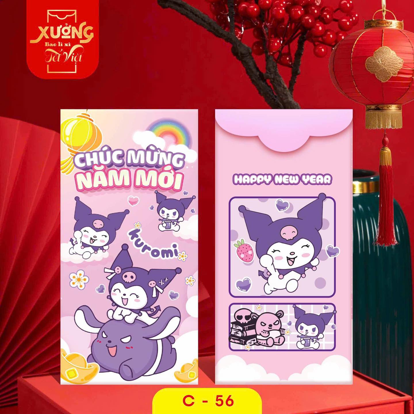 Combo 10 cái bao lì xì hoạt hình Chibi siêu dễ thương