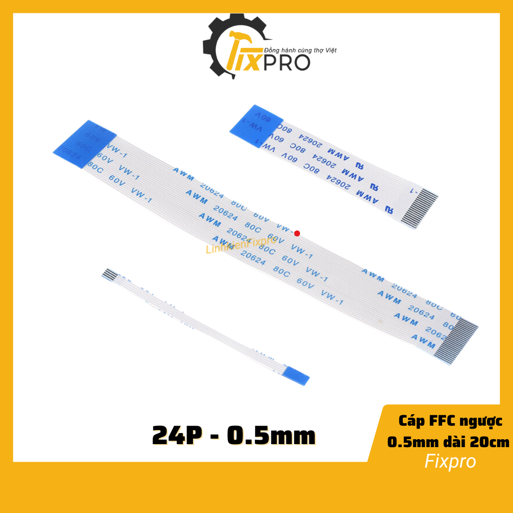 Cáp ffc 24p ngược 0.5mm dài 20cm - fixpro