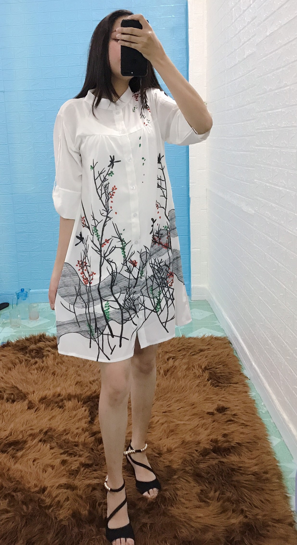 Đầm Sơ Mi 2 Lớp In Họa Tiết💕𝑭𝑹𝑬𝑬𝑺𝑯𝑰𝑷💕[Giá gốc tận xưởng]