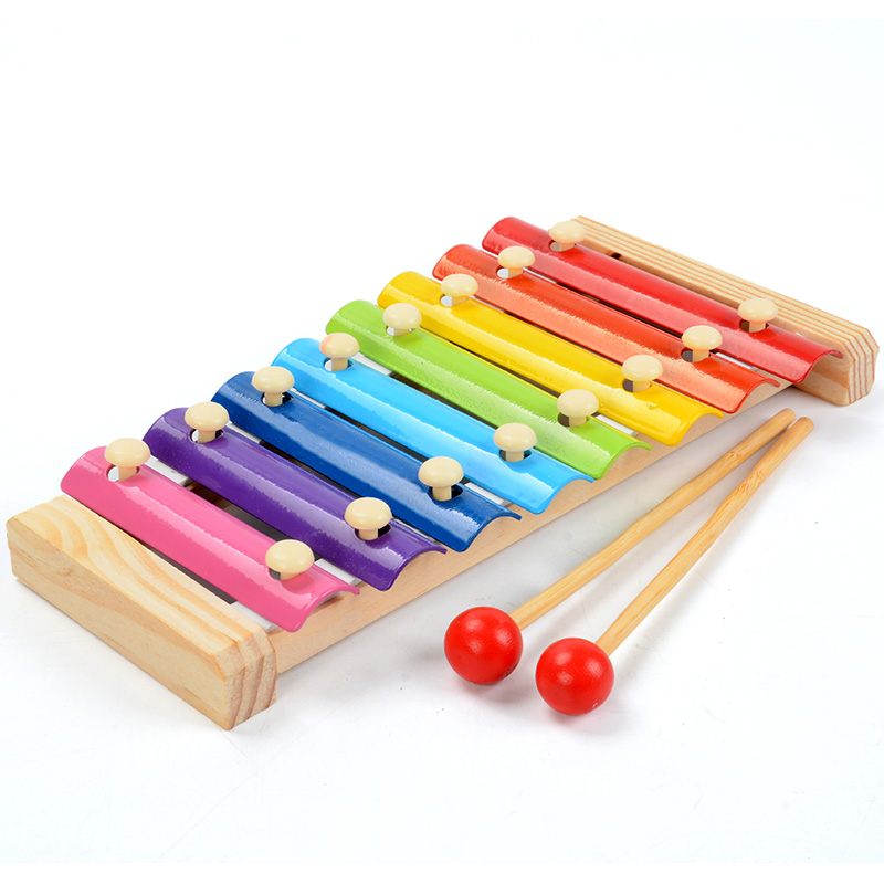 Benrikids 8 PCs xylophone baby wooden sound activated musical toy 8 acoustic piano toy for kids from 1 year old brain development wooden toys made in Vietnam Workshop