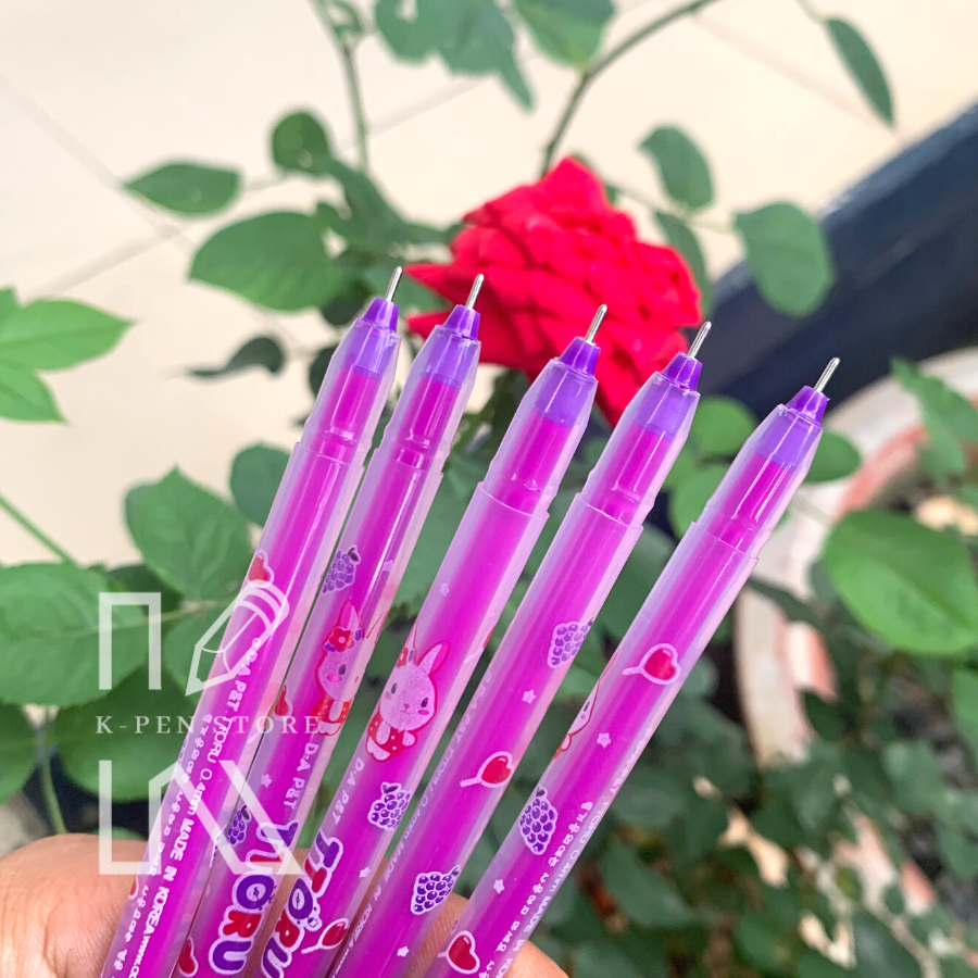 Hộp 12 Cây Bút Gel TTORU Hàn Quốc (Mực Xanh, Tím, Đỏ, Đen) - VPP Happy Kids