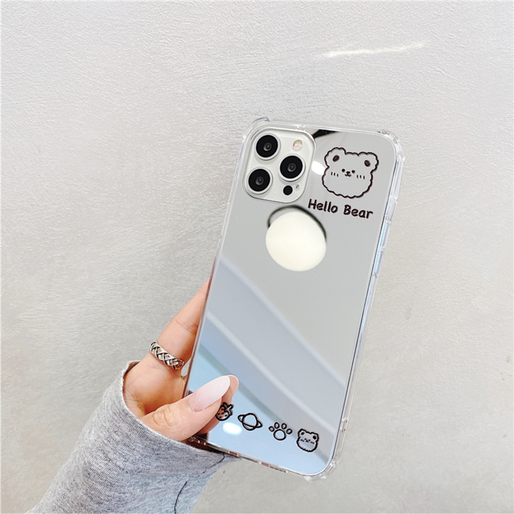 Ốp Lưng Gương Chống Sốc Hello Bear