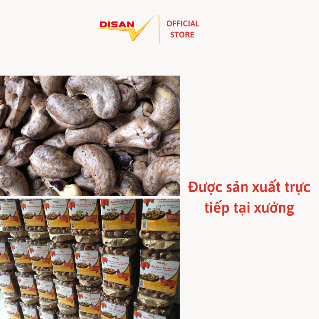 HẠT ĐIỀU RANG MUỐI VỎ LỤA DISAN - LOẠI A CỒ