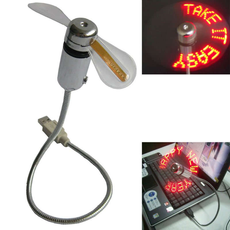QUẠT ĐÈN LED USB TỰ TẠO CHỮ TÙY Ý