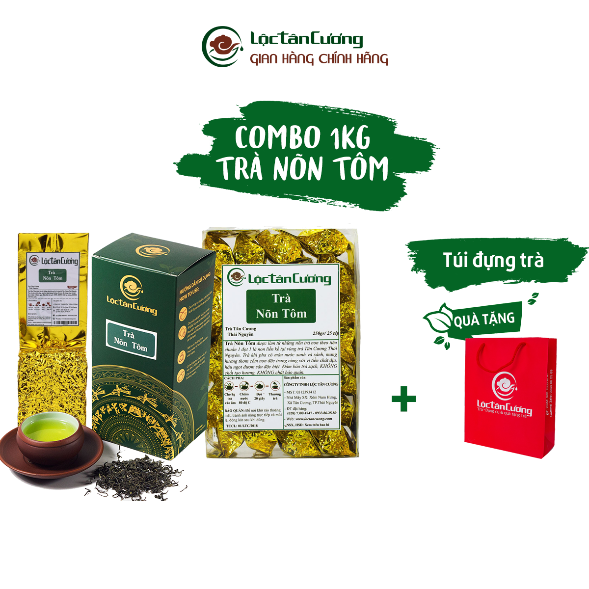 Combo 1kg Trà Nõn Tôm Lộc Tân Cương