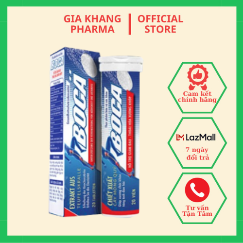 Viên Sủi Boca Hỗ Trợ Giảm Đau Nhức Xương Khớp (Hộp 20 Viên)