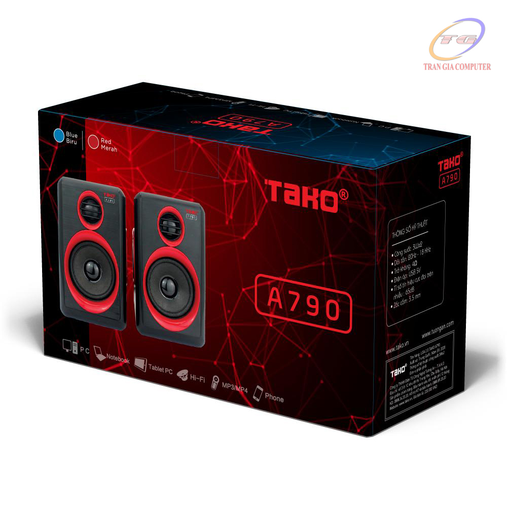 Loa vi tính 2.0 TAKO A790 (màu đen)