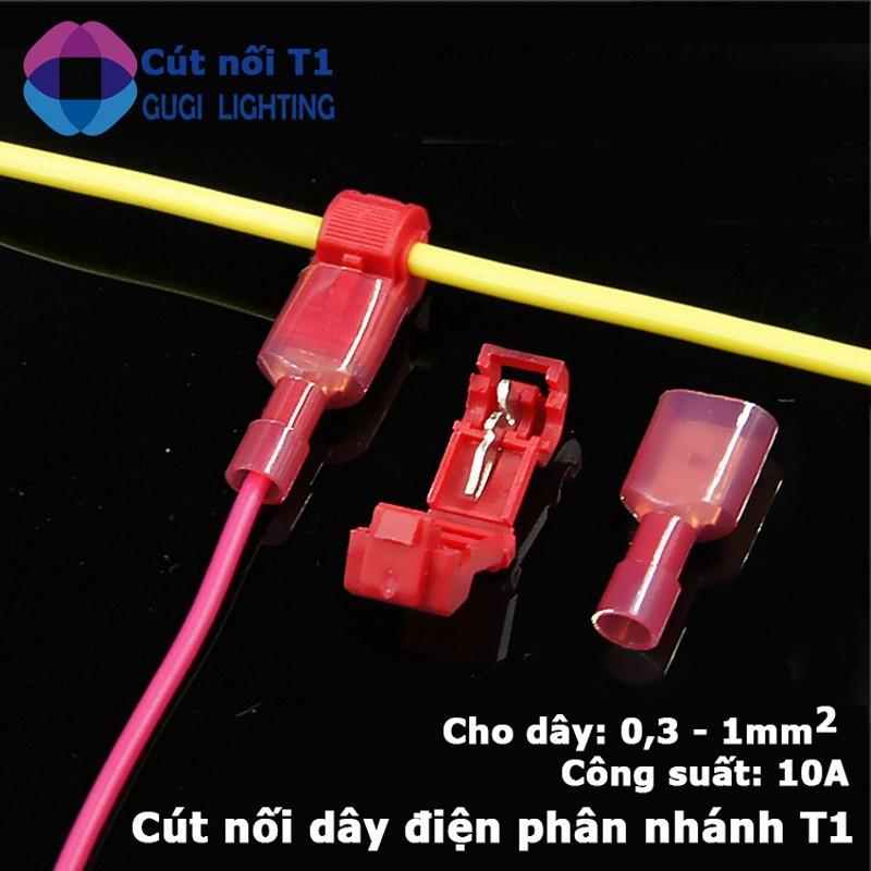 Bộ 10 cút nối T1 màu đỏ 0.3 đến 1mm loại 10A