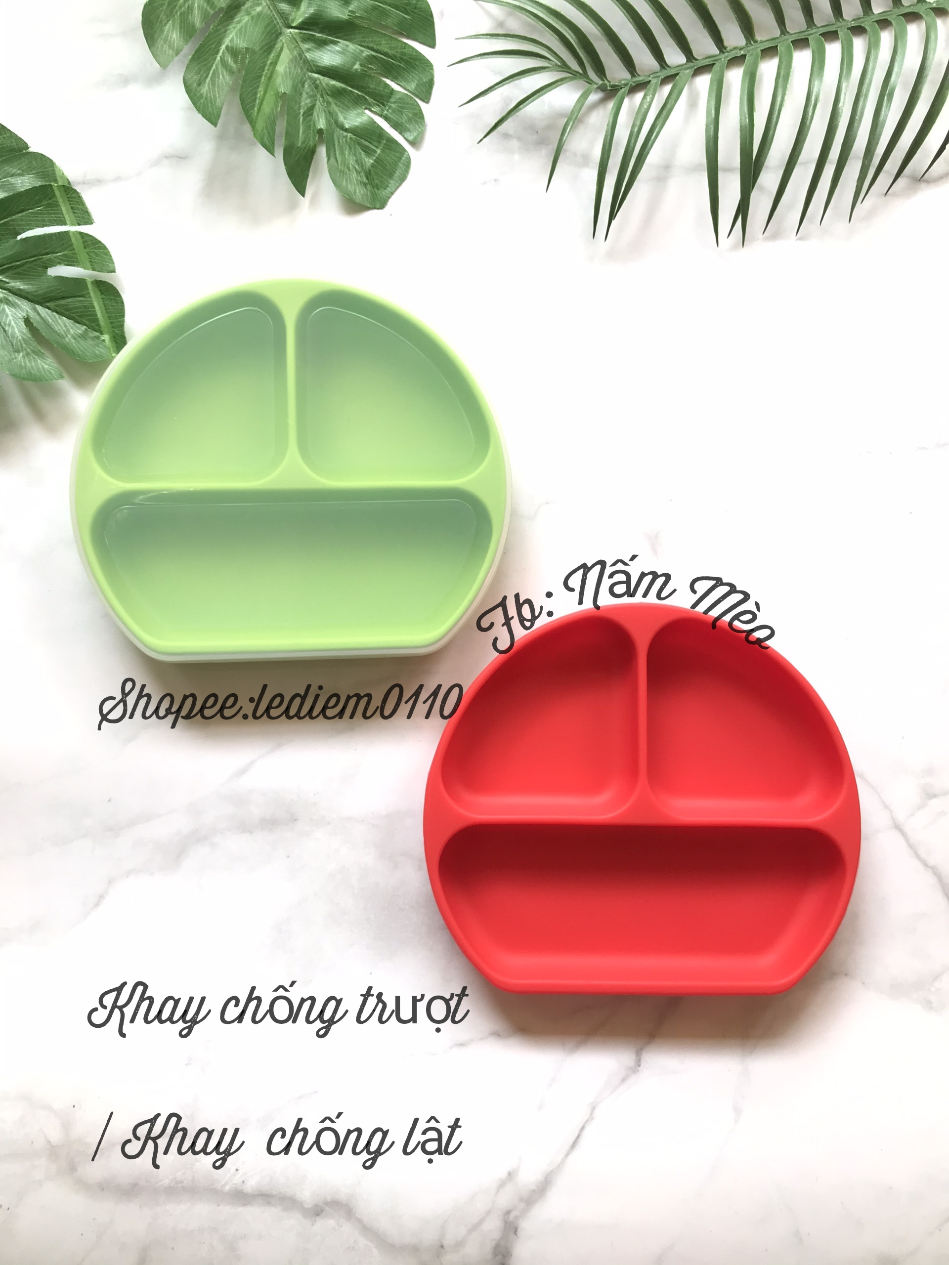 Khay ăn dặm silicon có đế hít chân không