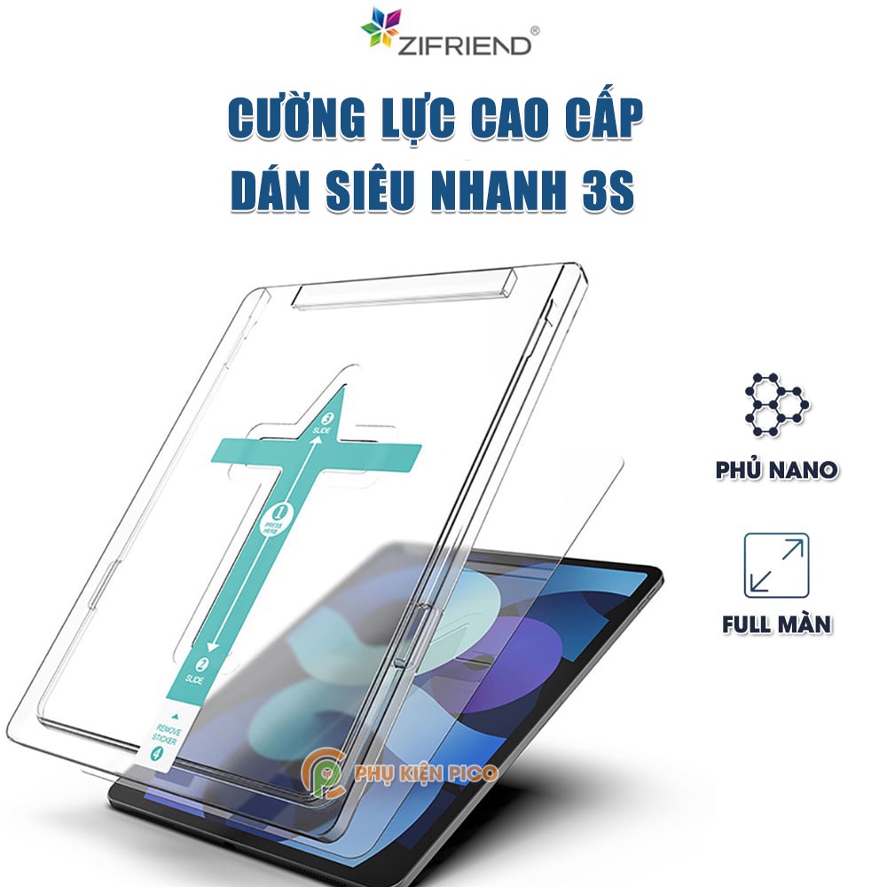 Kính cường lực Ipad Air 4 / Ipad Air 5 2021 chính hãng ZIFRIEND khung dán tự động - Dán màn hình Ipad Pro 11 Inch