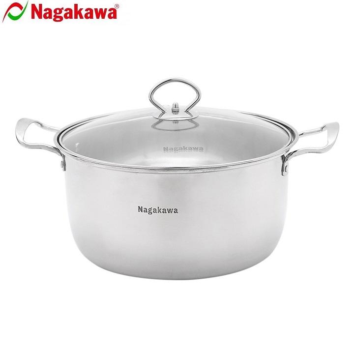BỘ NỒI INOX NẮP KÍNH NAGAKAWA