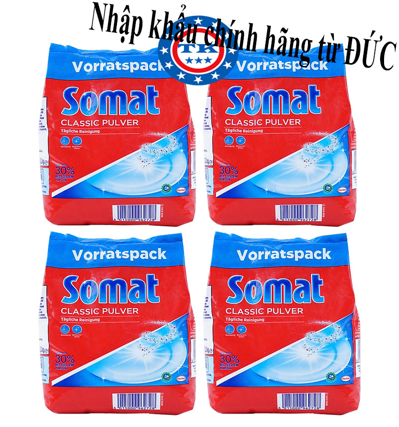 (HCM)Combo 2 Bịch Bột Rửa Ly - Bát Chuyên Dùng Cho Máy Somat 1,2kg - Đức