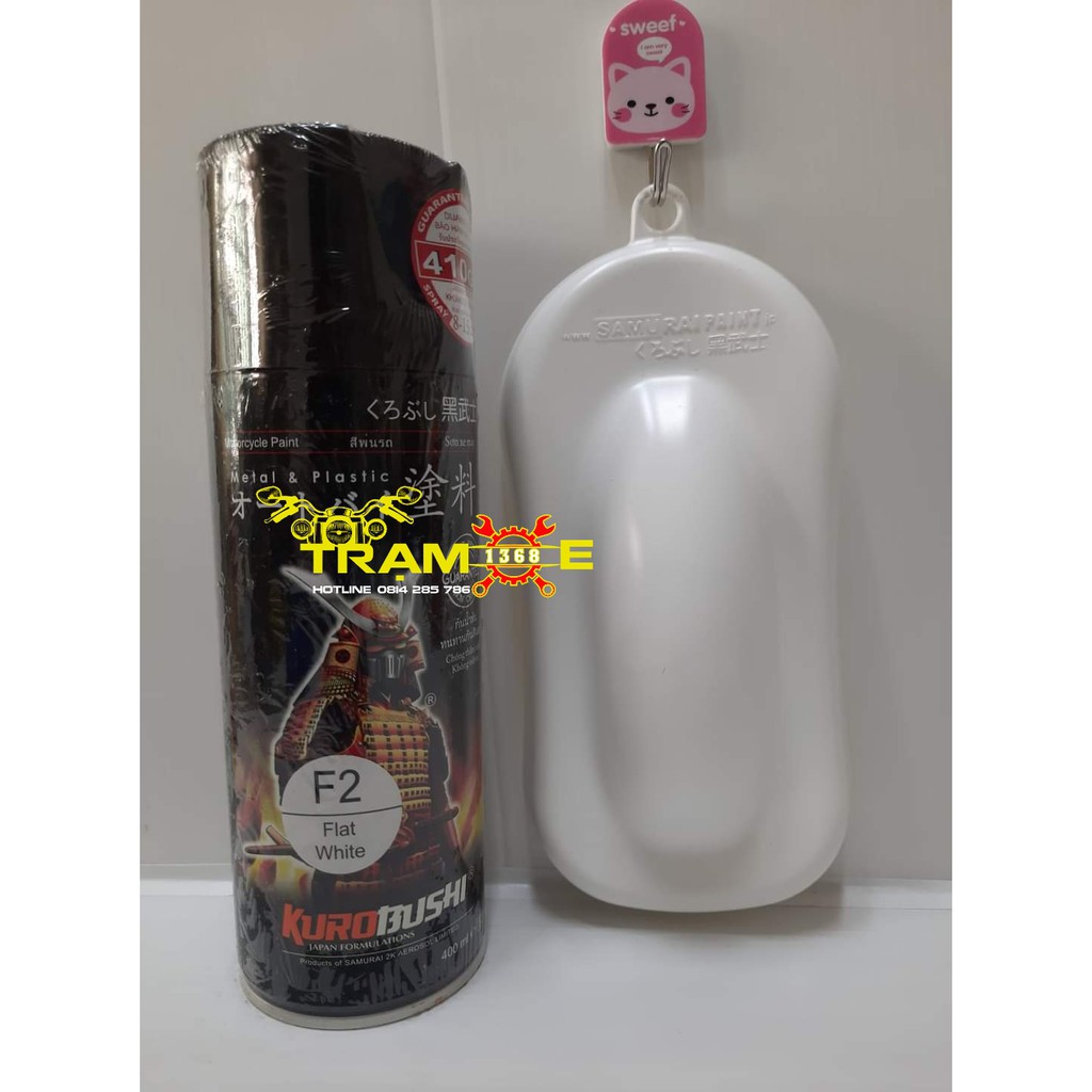 CHAI SƠN XỊT SAMURAI MÀU TRẮNG NHÁM TRẮNG MỜ F2 400ML