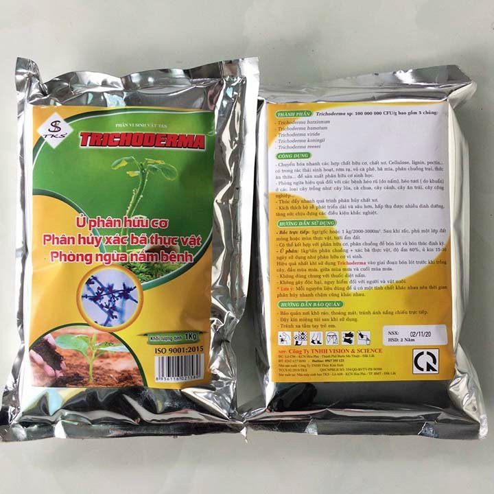 NẤM TRICHODERMA TKS: Đối Kháng Nấm Bệnh, Ủ Phân Hữu Cơ- Gói 1kg