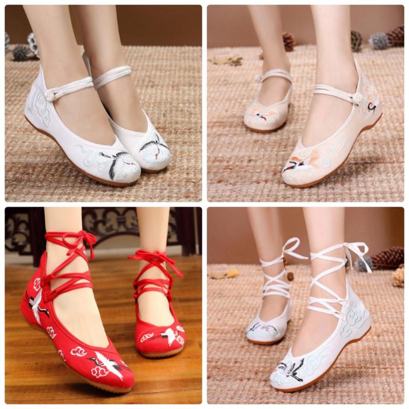 Giày thêu Hạc 3cm - Giày thêu cổ trang Trung Hoa giá rẻ