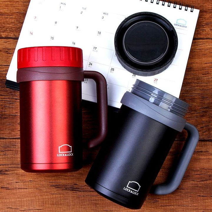 Ca Giữ Nhiệt 500ml Inox 304 Lock&Lock Basic Table Mug LHC9002 Đen Đỏ