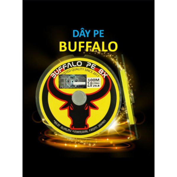 Dây Pe 8x Buffalo  chuyên dùng làm trục câu lure lóc chẽm tráp hanh mú nhồng