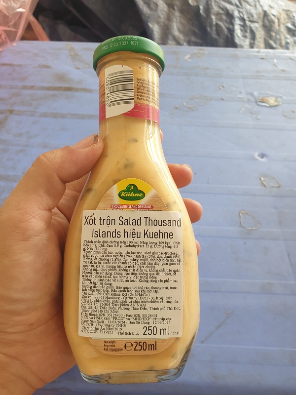 Sốt Trộn Salad Thousand Islands Kuehne chai 250ml nhập khẩu Đức